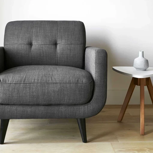 Hadley Tufted Back Accent Chair, Charcoal Grey Flash Sale
