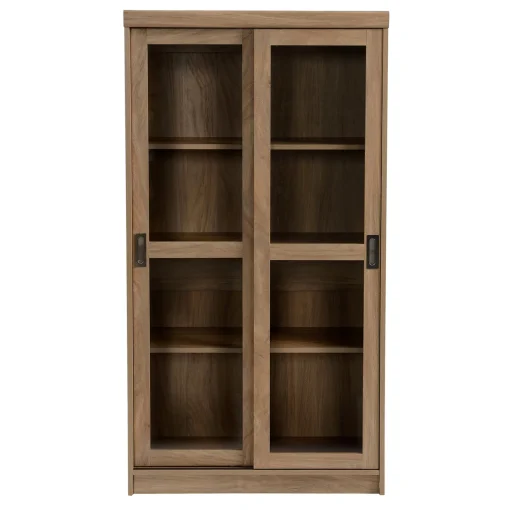 Honeybloom Fullerton 4-Shelf Sliding Door Cabinet Gift Selection