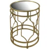 Mirror Top Table With Gold Quatrefoil Base, Small Promotion