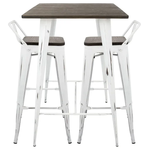 Oregon 3-Piece White Dining Table Set Premium