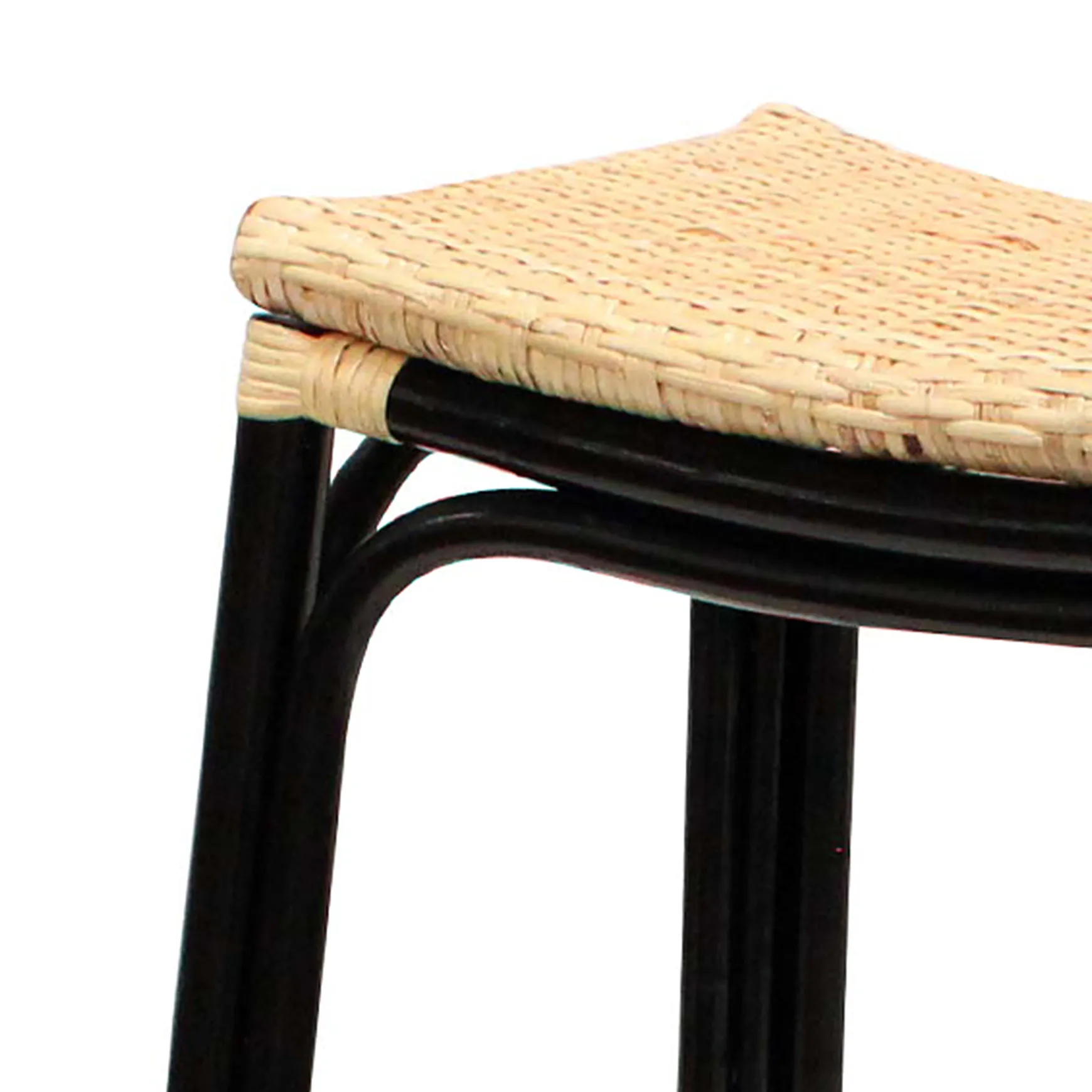 Set Of 2 Indah Rattan Backless Barstool, Black Online Discount