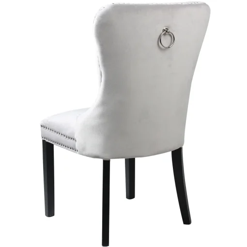 Velvet Grey Tufted Ring Back Dining Chair Discount Online